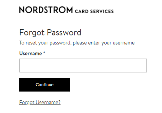 Nordstrom forget password